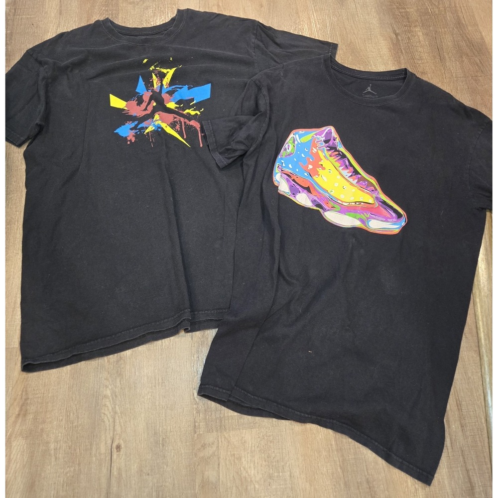 Nike Air Jordan Black Tshirts Graphic Men's Sz XLarge